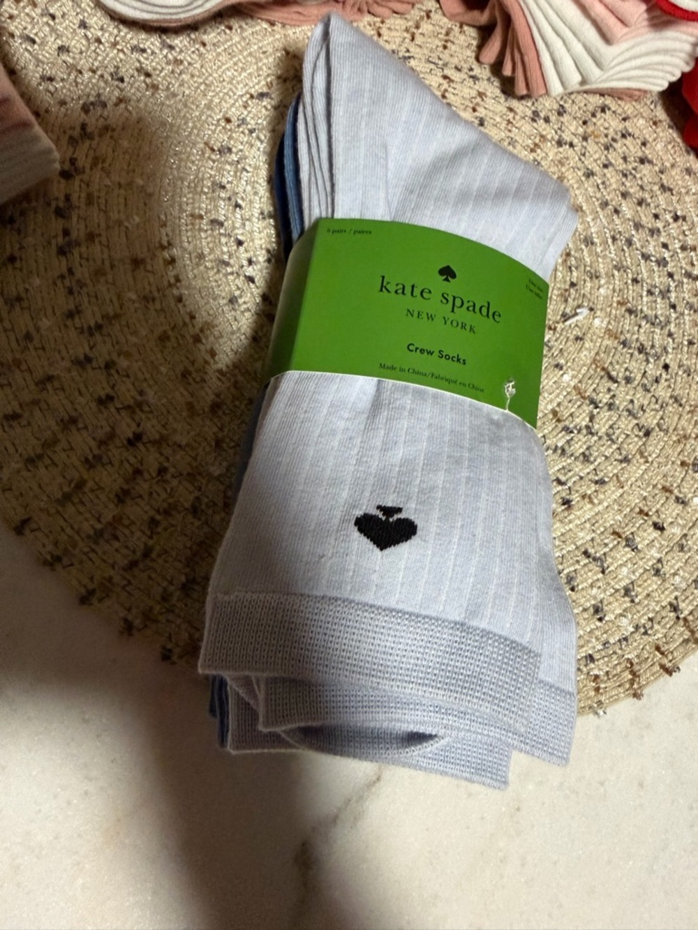 kate spade 3 Pack Crew Socks